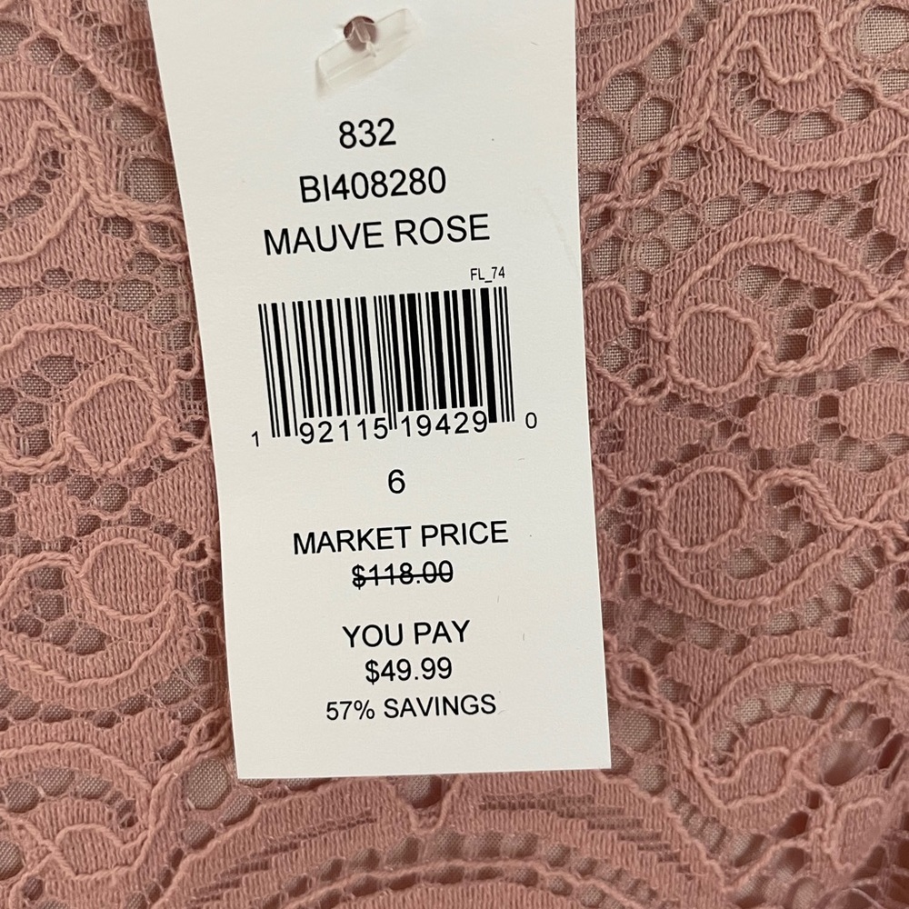 NWT BLUSH LACE DRESS
